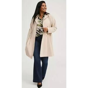 Torrid Womens Lightweight Trench Coat Torrid Sz. 0 = Lg. 12 Tan Double Breasted